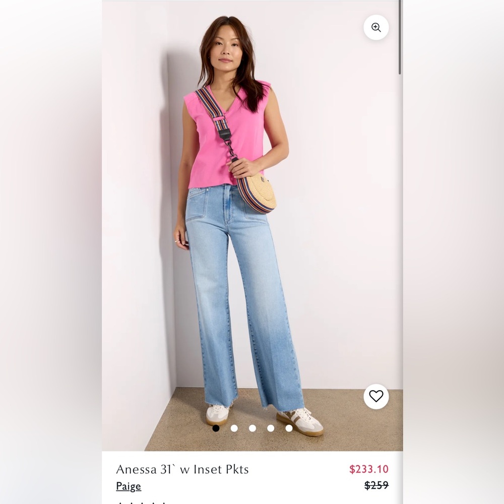 Paige Light Blue Anessa 31” with Inset pockets